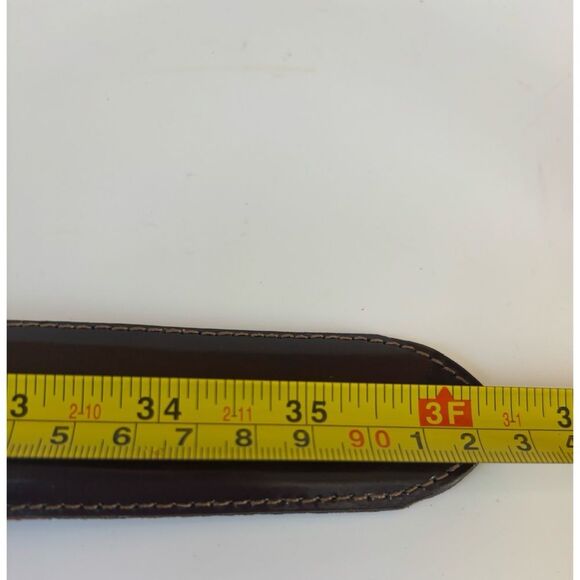 Vintage 70’s Vicenza Calfskin Modernist Belt in Chocolate Size 30 - Picture 8 of 10